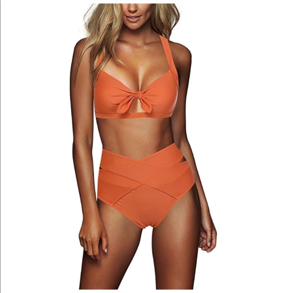 Orange High Waist Bikini